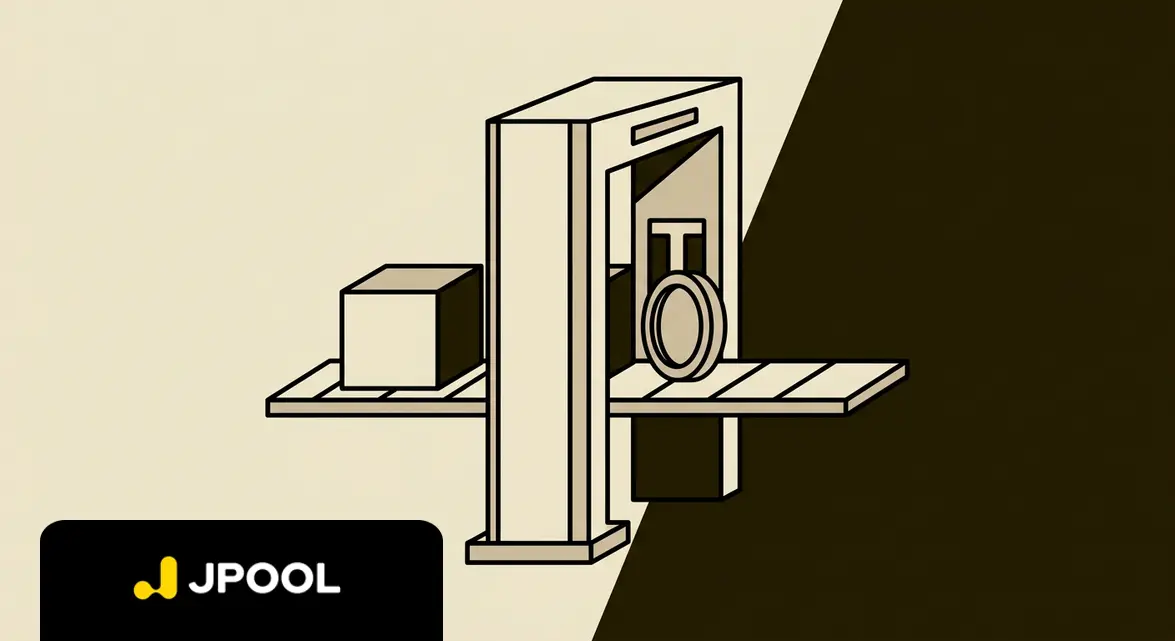 Minimalist flat 2D illustration of an oversized geometric filtration gate examining validator blocks on a continuous transit line.