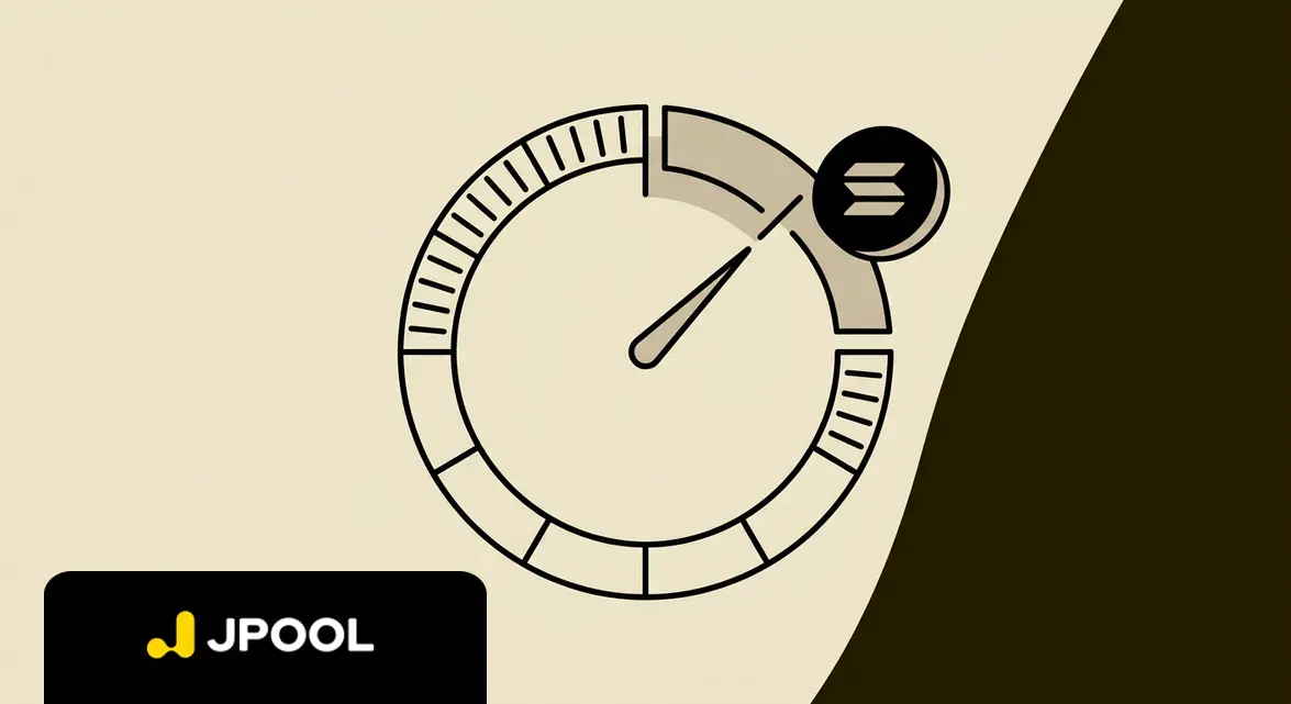 Minimalist flat vector artwork of a Health Factor gauge and a JSOL collateral token representing a leveraged staking position under pressure.
