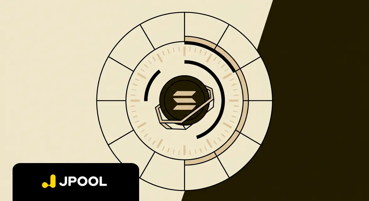 Editorial vector illustration of a geometric epoch ring holding a locked token within a cyclic timeframe.