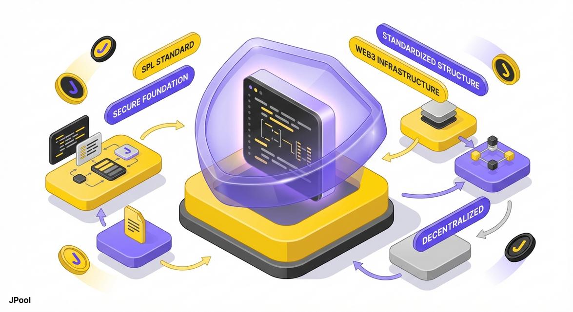Visualizing the technical architecture and security foundation of the SPL Stake Pool standard.