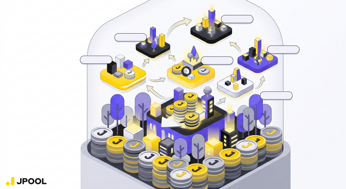 Visualizing the compounding effect of community good and ecosystem growth through decentralized delegation.