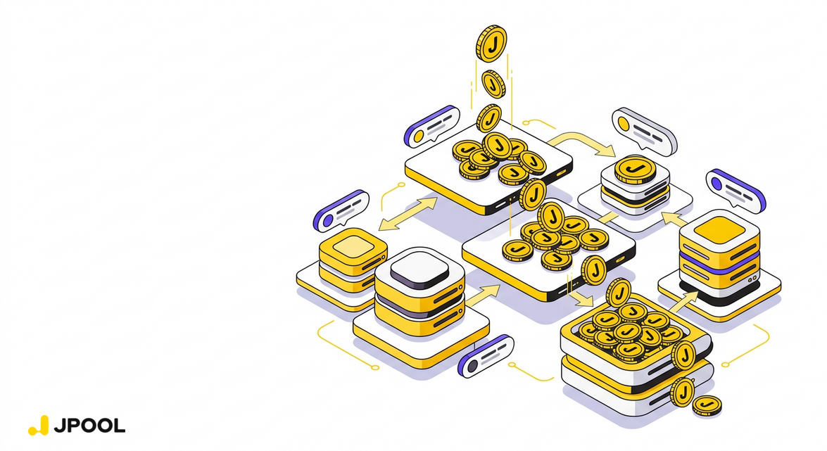 Illustration of the cascading effect of leveraged staking multiplying into validator stake.
