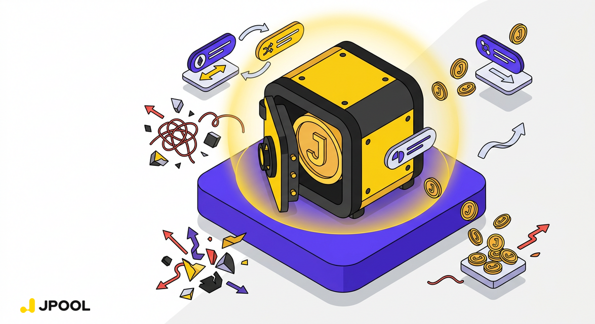 Illustration of JSOL's secure, epoch-anchored exchange rate providing stability compared to volatile spot prices.