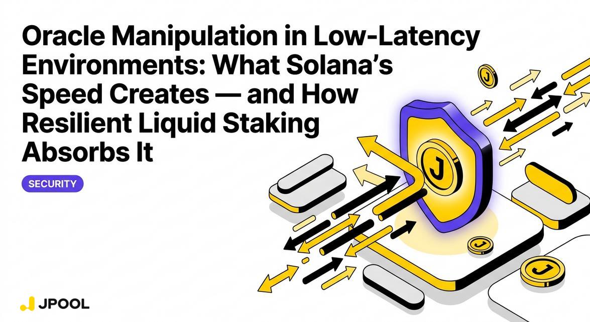 Isometric 3D illustration showing a high-speed data stream bouncing off a resilient shield protecting a JPool coin.