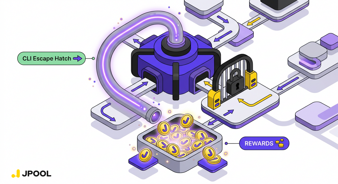 Illustrates the 'CLI Escape Hatch' concept, showing a direct bypass route to the protocol layer.