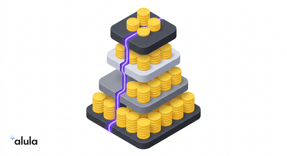 Visualizing the layered cost stack of borrowing, including APR, modifiers, and fees.