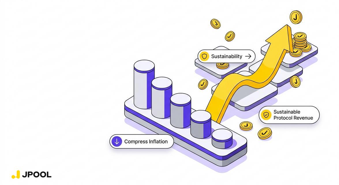 Illustration depicting the compression trajectory of inflation versus sustainable revenue growth.
